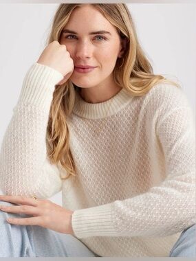 Quince Baby Alpaca-Wool Diamond Stitch Crew NWT Size XL